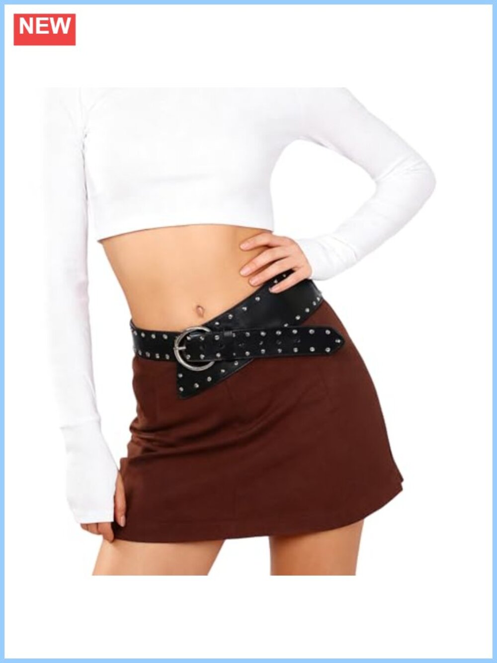 Faux Leather Punk Waist Belt Chunky Metal Buckle Gothic Costume